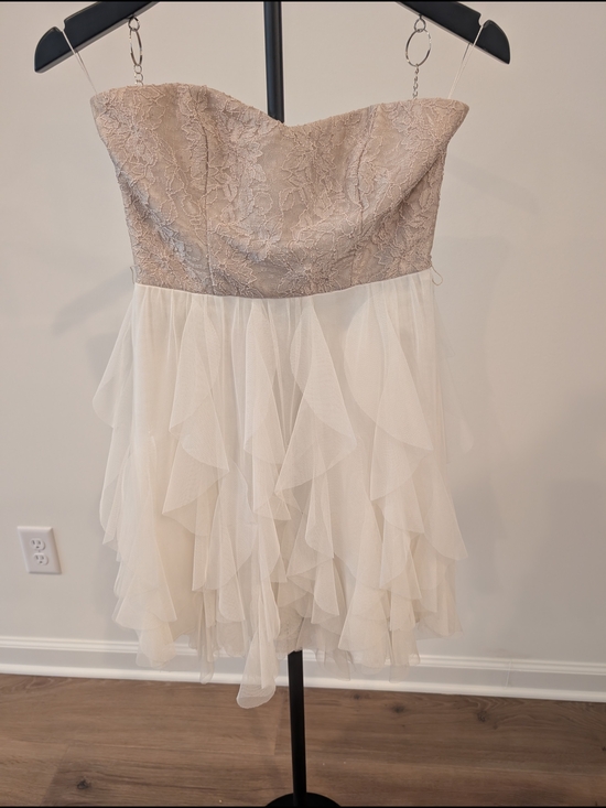 Teeze Me Dresses & Skirts - Teeze Me Blush Lace & Ivory Ruffle Cocktail Dress, Size 3